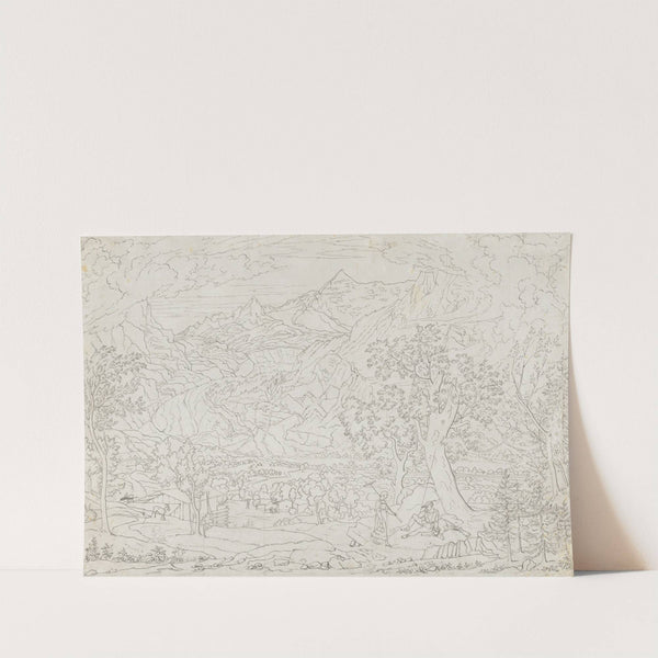 The Grindelwald Glacier with Hunter and Peasant Girl in Foreground by Joseph Anton Koch