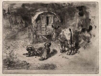 The Guardians of the House, or the Friends of the Saltimbanque (c. 1875)