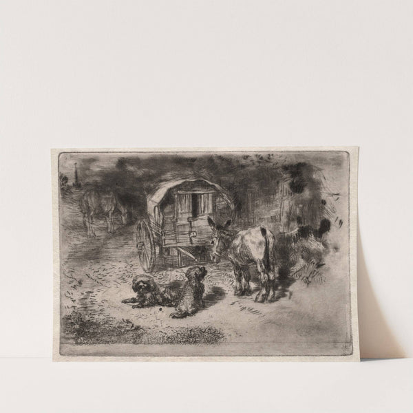 The Guardians of the House, or the Friends of the Saltimbanque (c. 1875) by Félix Hilaire Buhot