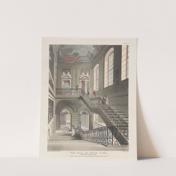 The Hall and Stair Case, British Museum (1808) by Thomas Rowlandson