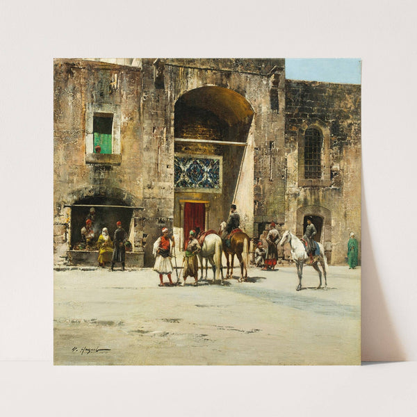 The Halt of the Caravan by Victor Huguet