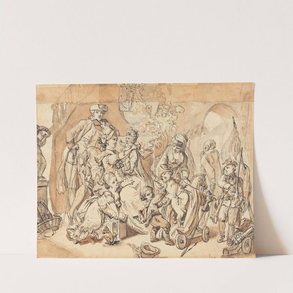 The Happy Family with Children Playing by Johann Eleazar Schenau