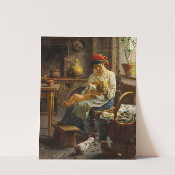 The happy mother by Eugenio Zampighi