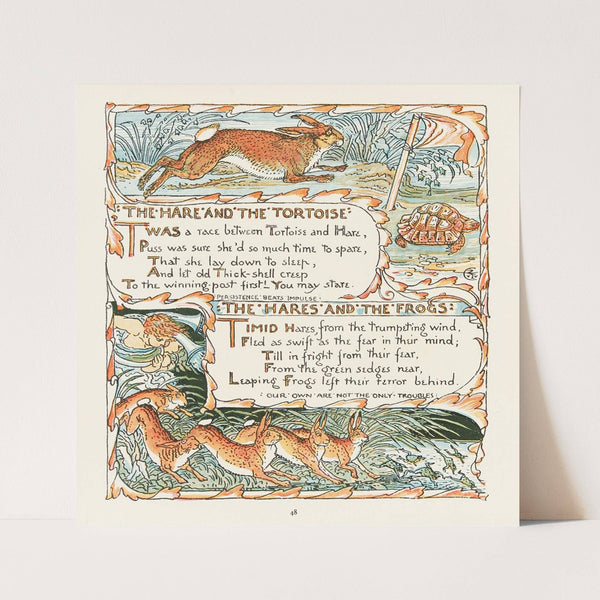 The Hare and the Tortoise, The Hares and the Frogs (1908) by Walter Crane