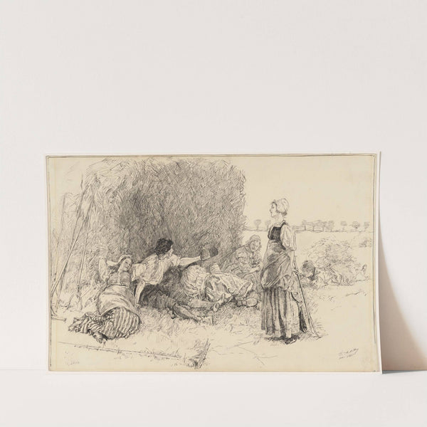 ‘The Harvesters’ illustration to’The Leather Bottèl’ (1887) by Edwin Austin Abbey