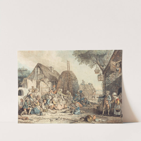 The Harvesters' Lunch by Jean François Janinet