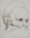 The head of a crossbowman taking aim