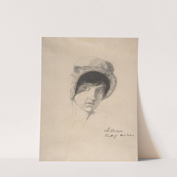 The Head of a Young Woman Wearing a Bonnet (ca. 1880–82) by Max Klinger