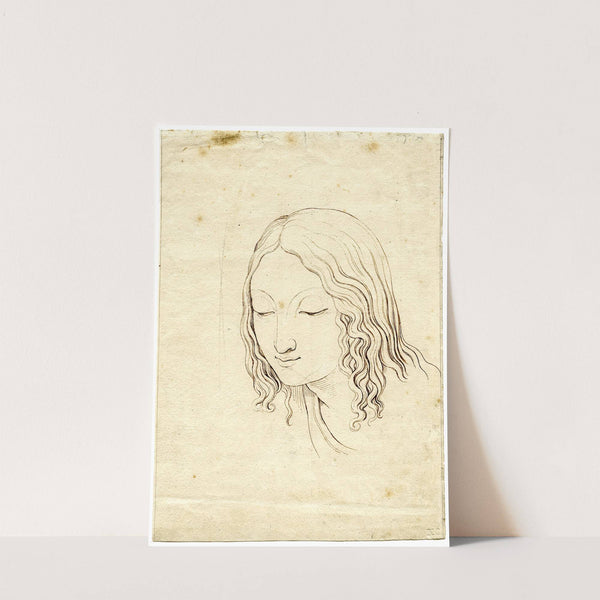 The head of St. Michael, detail from The Madonna with the scales by David Humbert de Superville