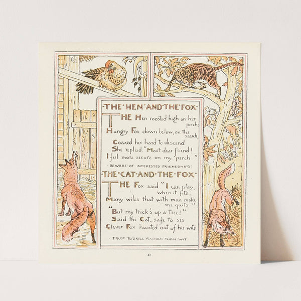 The Hen and the Fox, The Cat and the Fox (1908) by Walter Crane