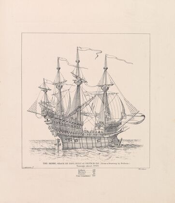 The Henri, Grace de Dieu, built at Erith in 1515 — size preview