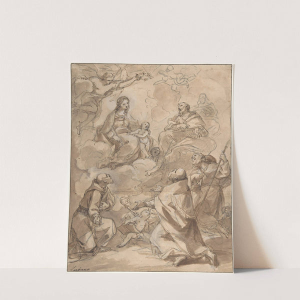 The Holy Family Appearing to St. Francis, St. Augustine, and St. Roch (18th century) by Charles-Joseph Natoire