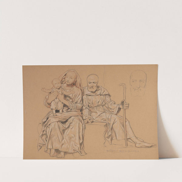 The Holy Family, on the Right, Redrawn Head of St. Joseph (1908) by Hans Thoma