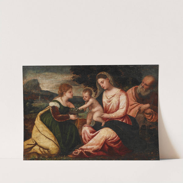 The Holy Family with Saint Dorothea by Polidoro Da Lanciano