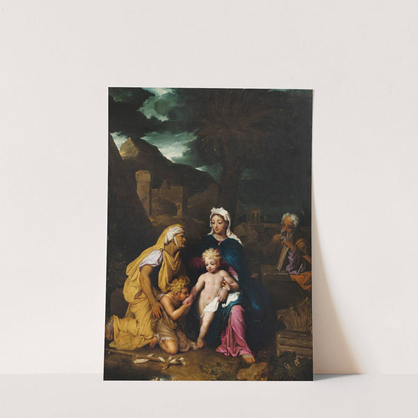 The Holy Family With Saint Elisabeth And The Infant John The Baptist by Noël Nicolas Coypel
