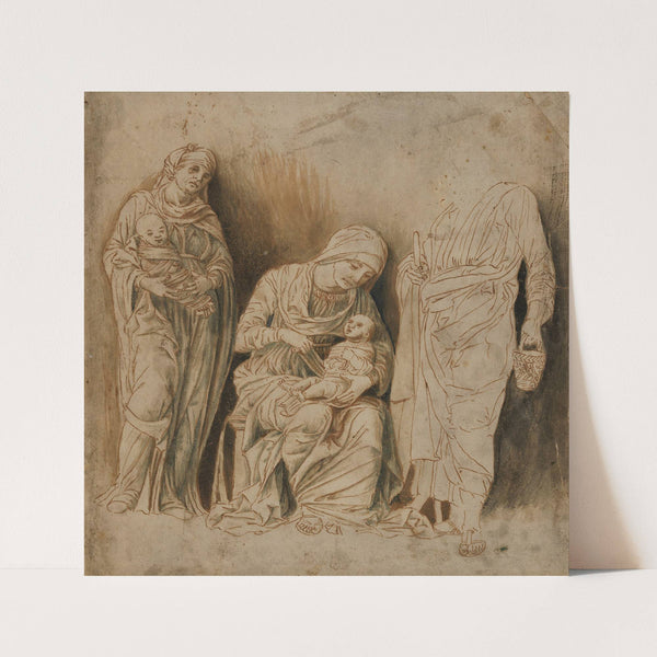 The Holy Family with Saint Elizabeth and the Infant John the Baptist (early 16th century) by Follower of Andrea Mantegna