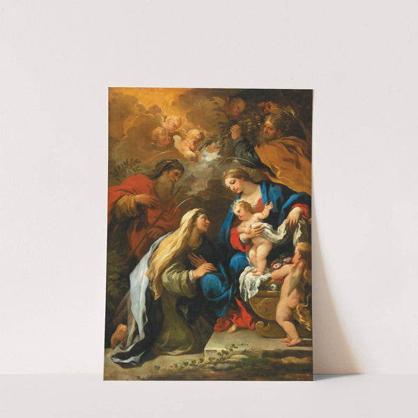 The Holy Family With Saints Anne And Joachim by Luca Giordano