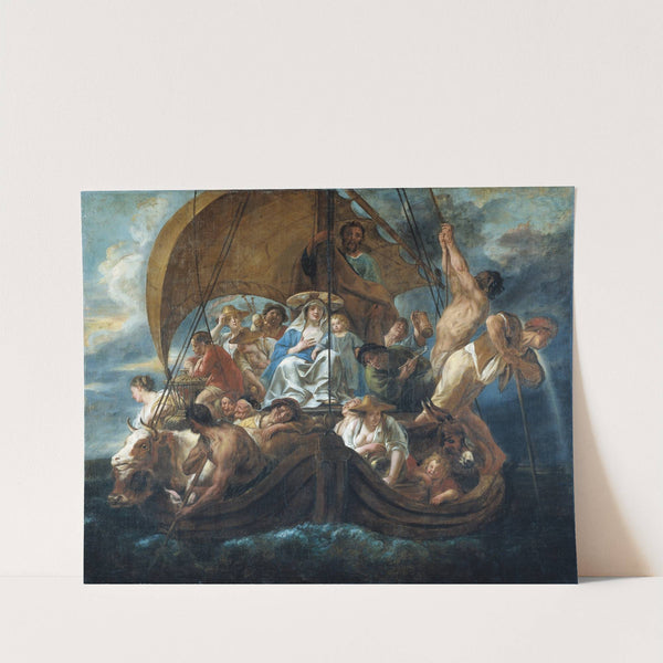 The Holy Family With Various Persons And Animals In A Boat by Jacob Jordaens
