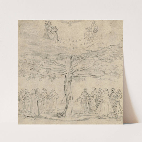 The Holy Trinity in the Tree of Life Adored by Franciscans (c. 1625) by Jacques Callot