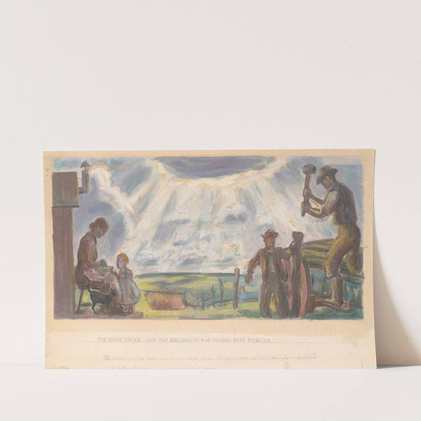 The Homestead and the Building of the Barbed Wire Fences by John Steuart Curry