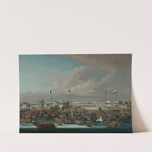 The Hongs of Canton, showing the French, American, British and Dutch flags by Sunqua