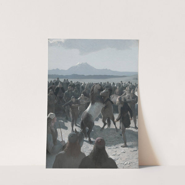 The Horse-Fight at Hlidarendi by August Malmström