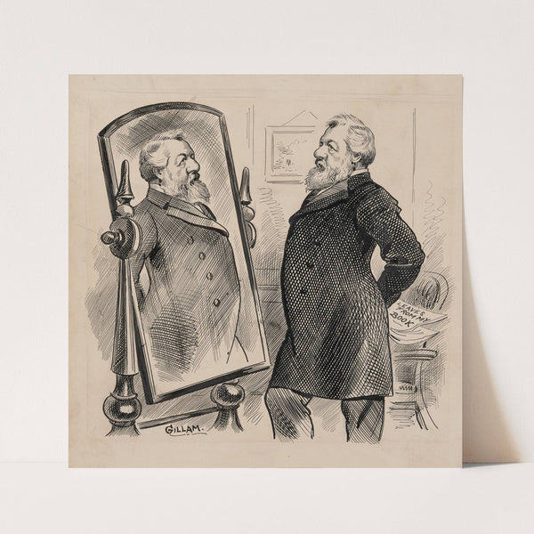 The hour has come, and the man is here! James Blaine’s ‘reflection’ as to who ought to be the next president (1884) by Bernard Gillam