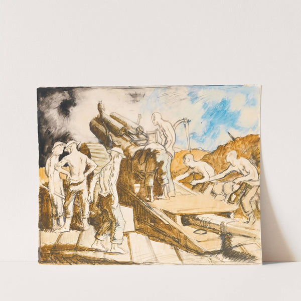The Howitzer In Action by William Orpen