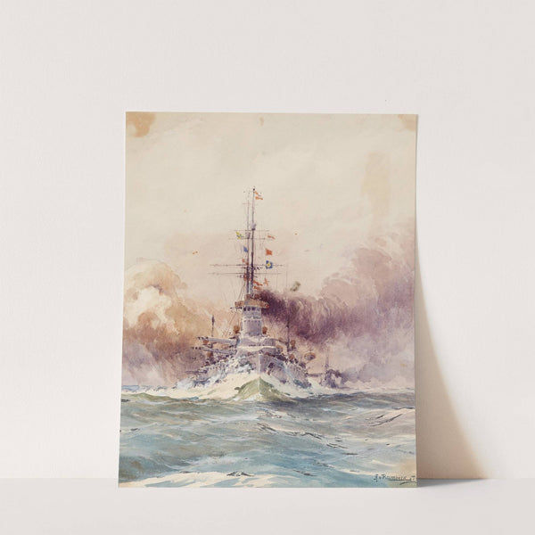 The Imp. Royal Battleship VIRIBUS UNITIS at full speed accompanied by the fleet (1933) by August von Ramberg