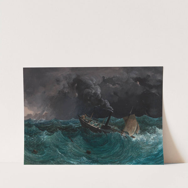 The Imperial and Royal Steamboat Marianna in a Storm in the Black Sea by Thomas Ender