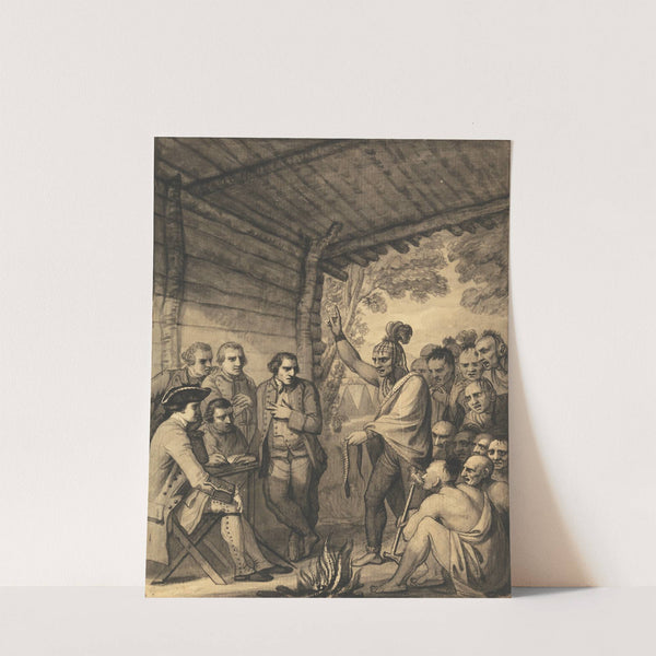 The Indians Giving a Talk to Colonel Bouquet in a conference at a Council Fire Near his Camp on the Banks of Muskingum in America, in October 1764, 1765 (between 1765 and 1766) by Benjamin West