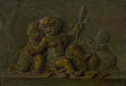 The infant Bacchus and two putti