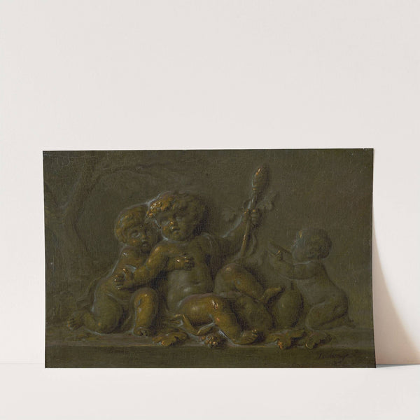The infant Bacchus and two putti by Piat Joseph Sauvage