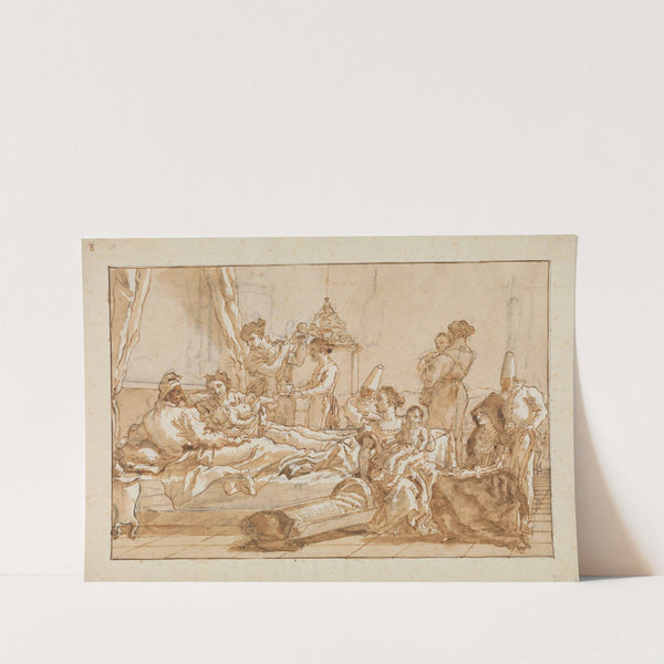 The Infant Punchinello in Bed with His Parents (late 18th–early 19th century) by Giovanni Domenico Tiepolo