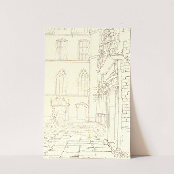 The Inner Court in Frederiksborg Castle (1831 – 1832) by Christen Købke