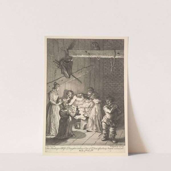 The Innkeeper’s Wife & Daughter taking Care of ye Don after being beaten & bruised (1756) by William Hogarth