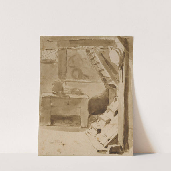 The Interior of a Cottage by Hubert Robert