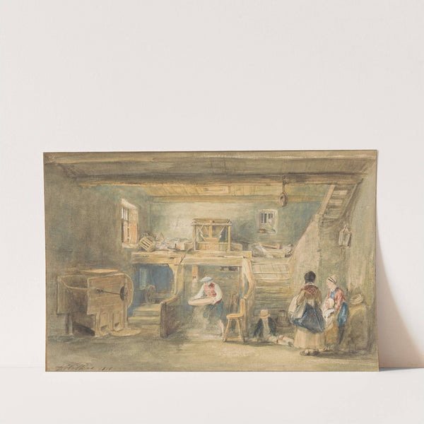 The Interior of Pitlessie Mill with a Man Sieving Corn by Sir David Wilkie