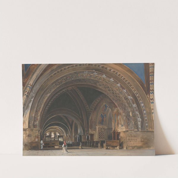 The Interior of the Lower Basilica of St. Francis of Assisi by Thomas Hartley Cromek