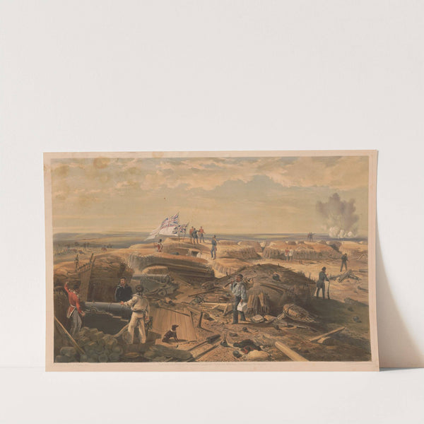 The interior of the Redan taken from its left face, looking towards the salient angle, looking south (1855) by William Simpson