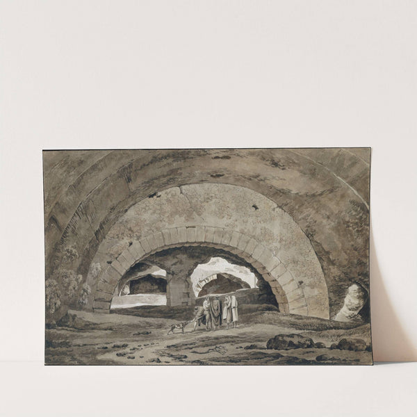 The Interior of the So-called Stables of Maecenas at Tivoli by Hendrik Voogd