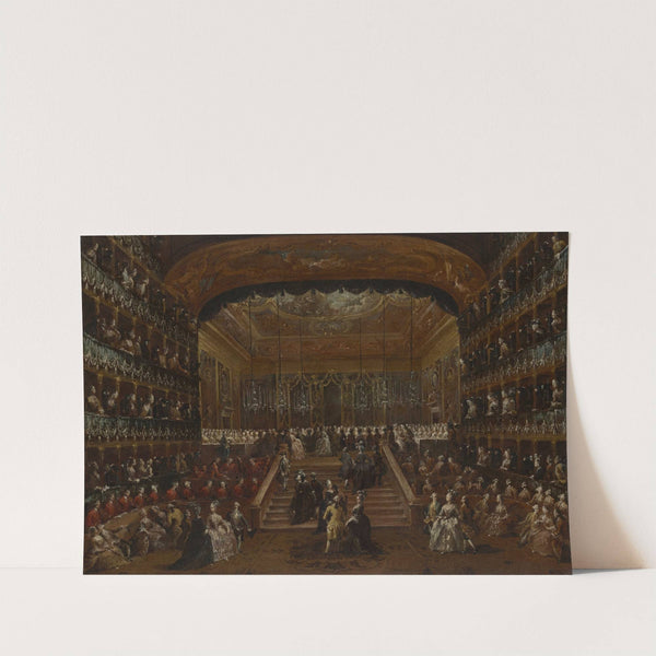 The interior of the Teatro San Benedetto, Venice, with the 1782 ball in honor of the ‘Conti del Nord’ by Francesco Guardi