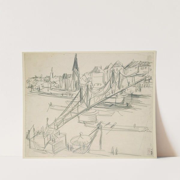 The Iron Bridge (so-called Eiserner Steg) at Frankfurt Main, View Towards Sachsenhausen (ca. 1916) by Ernst Ludwig Kirchner