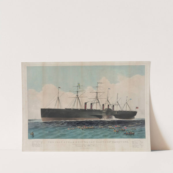 The iron steam ship ‘Great Eastern’ 22,500 tons; constructed under the direction of I.K. Brunel, F.R.S. — D.C.L. commanded by Capt. William Harrison (1858) by Currier & Ives.