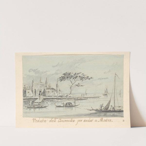 The Island of L'Anconetta, on the Way to Mestre, with the Church of La Madonnetta by Giacomo Guardi