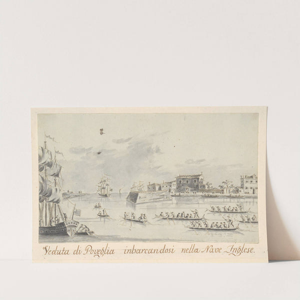 The Island of Povegila, with British Naval Officers Embarking by Giacomo Guardi