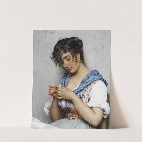 The Italian seamstress by Eugen von Blaas