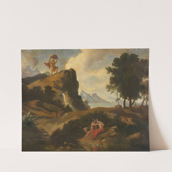 The jealous Cyclops Polyphemus kills Akis, the lover of the Nereid Galateia with a boulder by Friedrich Preller The Younger