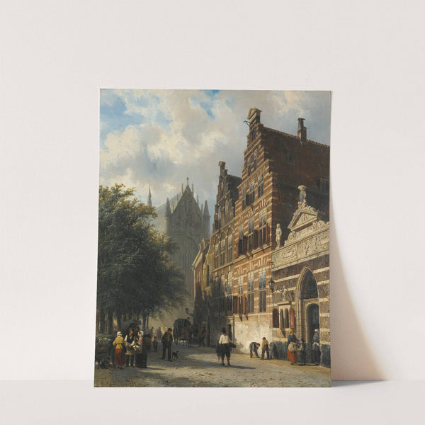 The Kerkgracht In Leiden (1857) by Cornelis Springer