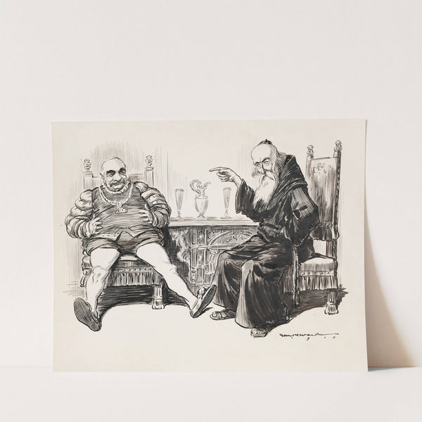 The King and His Reverence Lyman Abbott. ‘Naughty, naught’ (1910) by William Henry Walker